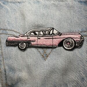 Pink Cadillac Car Patch‎ Embroidered Iron On Patch Automobile Classic Vehicle